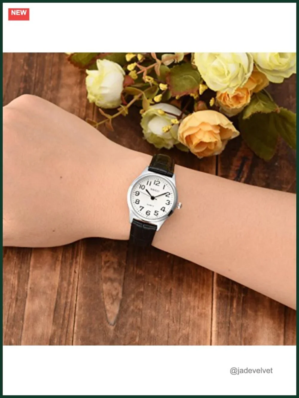 Women's Classical Arabic Numerals Analog Quartz Wrist Watch 3 ATM Water